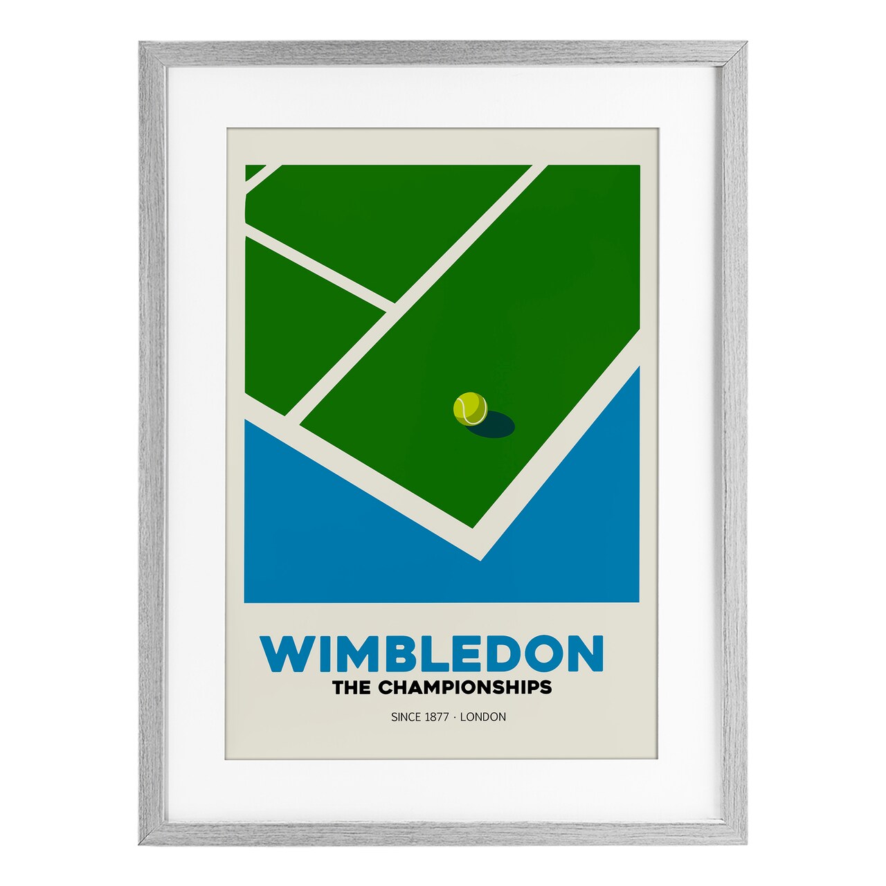 Stupell Industries Wimbledon Tennis Court Framed Print Under Glass, design by Andreas Magnusson